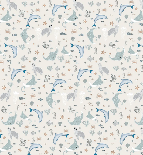 Children's wallpaper with an ocean theme