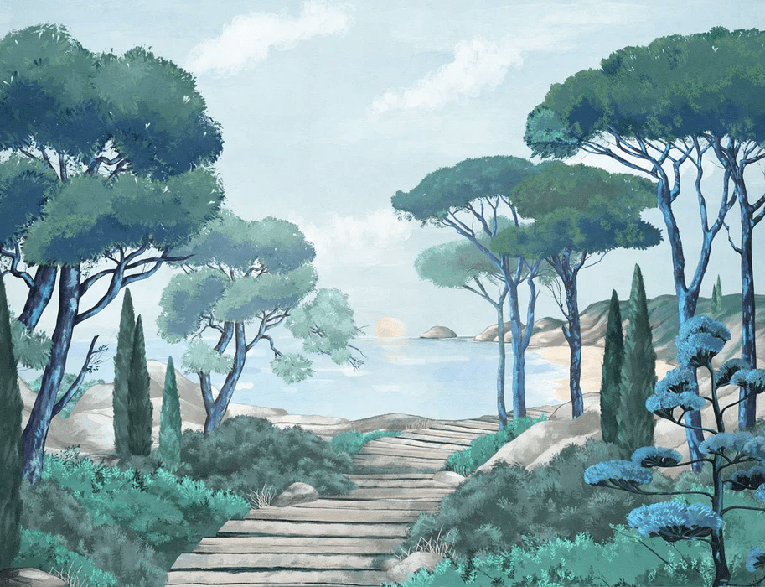 Papier peint balade dans les calanques, XXL, tendance