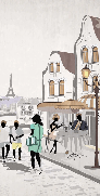 Paris café terrace wallpaper