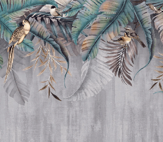 Leaves & Birds Wallpaper