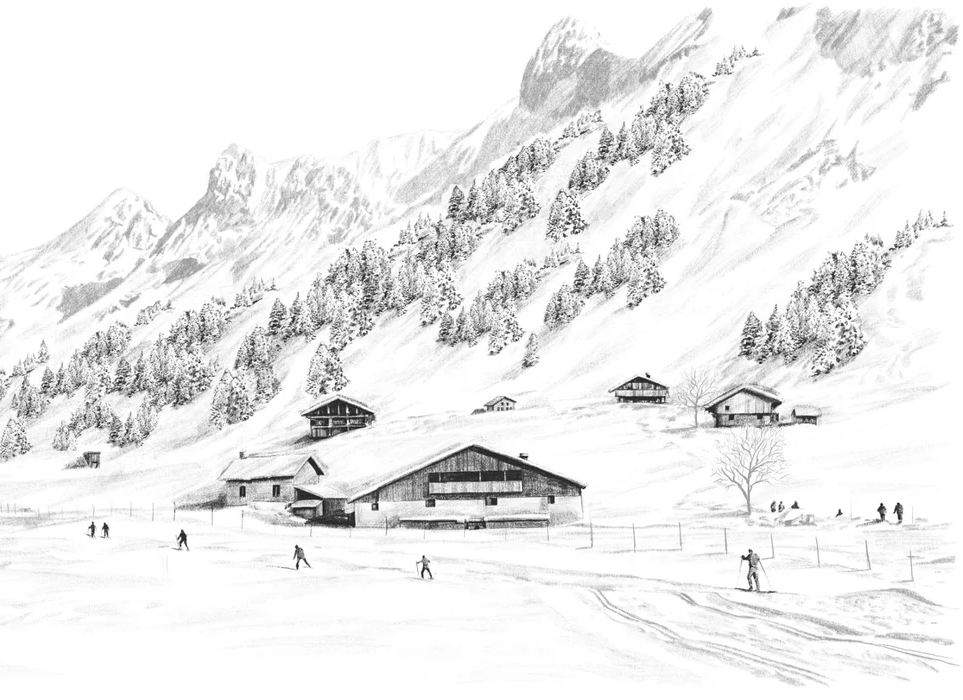 Clusaz cross-country skiing mountain wallpaper Confins