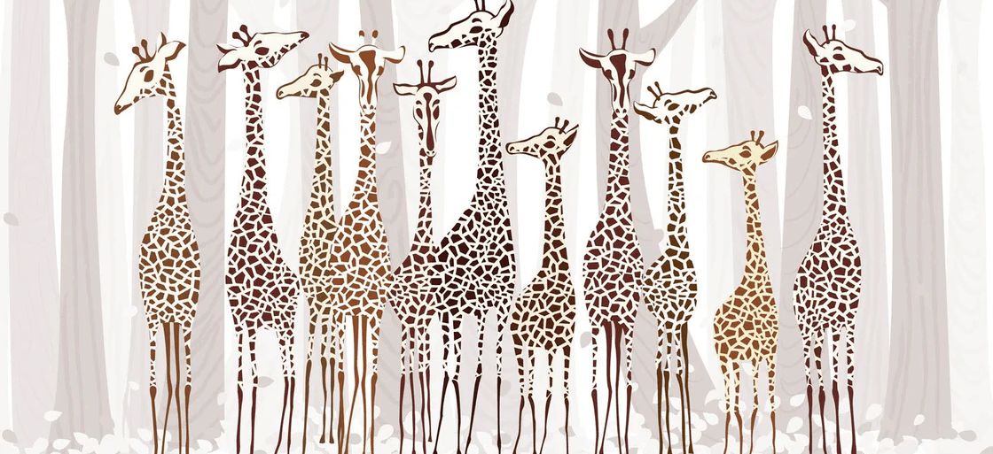 Elegant Giraffes Wallpaper