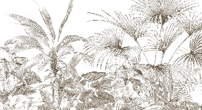 Tropical monochrome engraving wallpaper