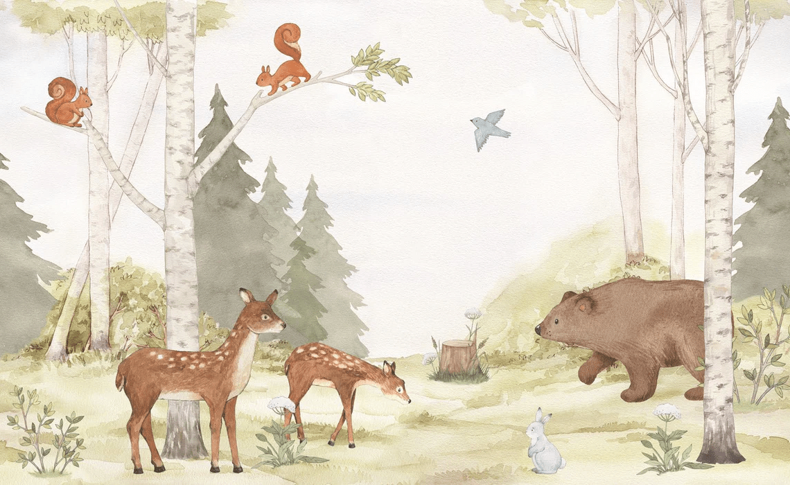 Enchanted forest wallpaper for children's bedrooms