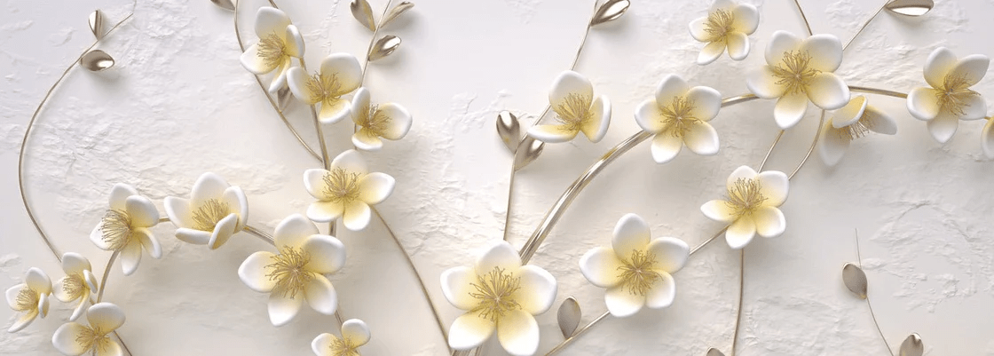 3D white flower wallpaper