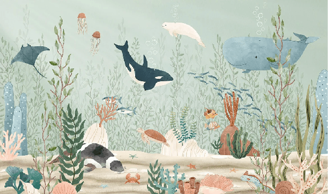 Baby marine world wallpaper