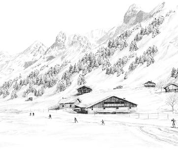 Clusaz cross-country skiing mountain wallpaper Confins
