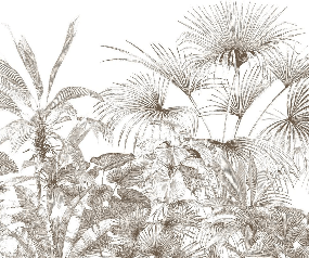 Tropical monochrome engraving wallpaper