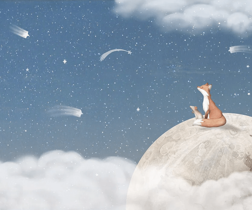 Soothing blue night baby wallpaper