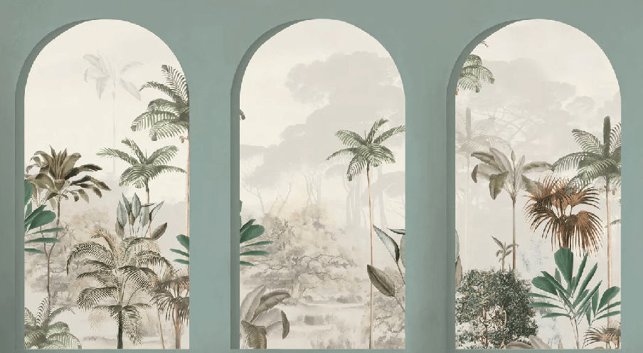 Lush green arches wallpaper