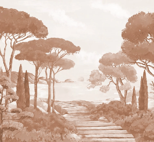 Wallpaper stroll in the calanques terracotta