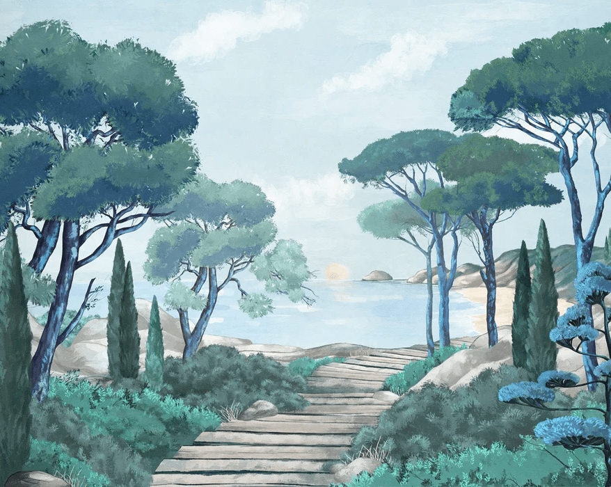 Papier peint balade dans les calanques - Muralconcept