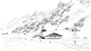 Clusaz cross-country skiing mountain wallpaper Confins