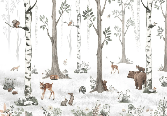 Spring forest animal wallpaper