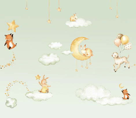 Pretty Dreams Green Baby Wallpaper