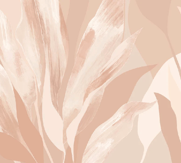Nude floral fabric wallpaper
