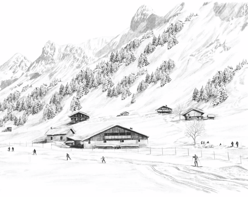 Clusaz cross-country skiing mountain wallpaper Confins