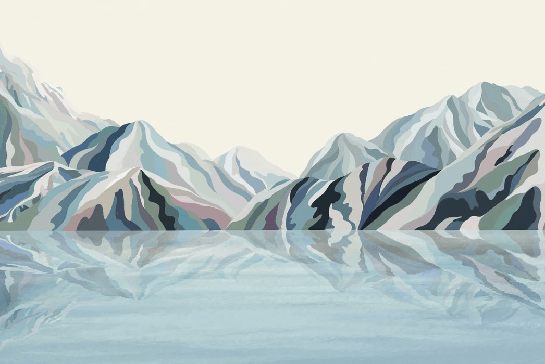 Annecy arty blue wallpaper