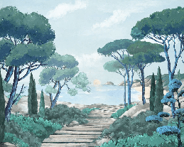 Papier peint balade dans les calanques, XXL, tendance