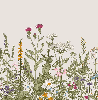 Romantic folk botanical flower wallpaper
