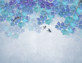 Blue leaf wallpaper