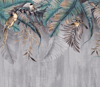 Leaves & Birds Wallpaper