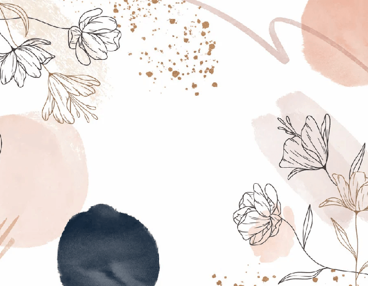 Wallpaper with shapes and flowers