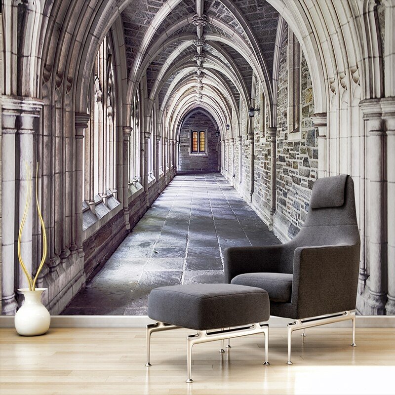 Papier peint Trompe l’œil alcôve cathédrale Parisienne, XXL, tendance