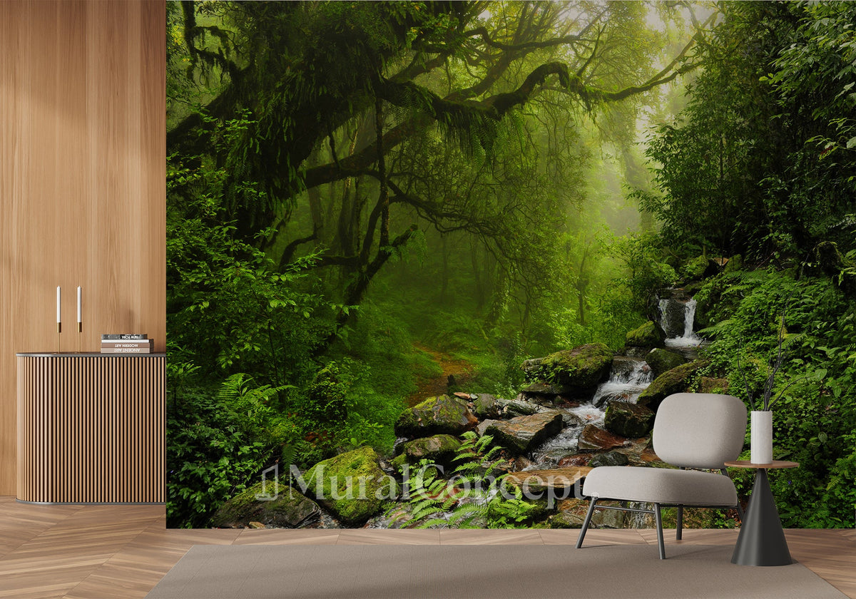 Cascade & Forest Wallpaper