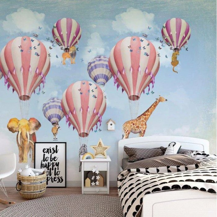 Flying jungle animals wallpaper