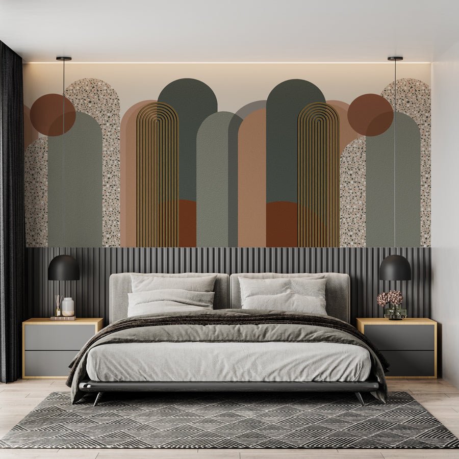 Papier peint Art déco graphique tendance - papier peint sur mesure francais - muralconcept