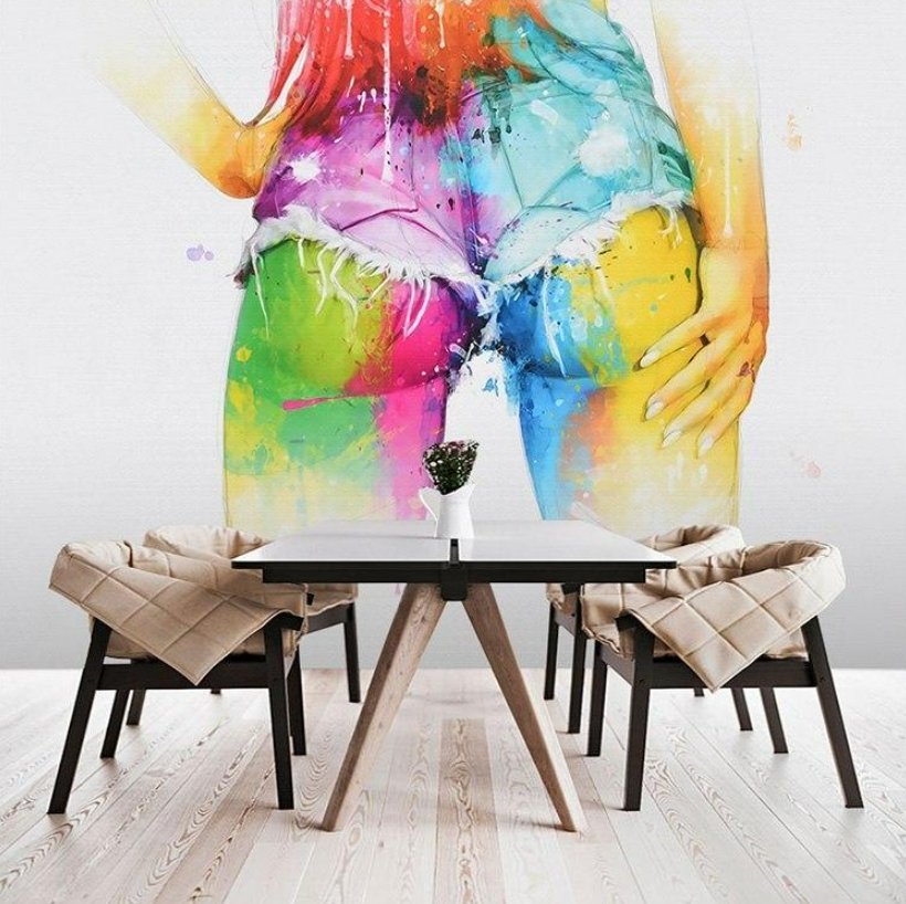 Wallpaper Face Graffiti Painting Teen Q W344cm x H246cm