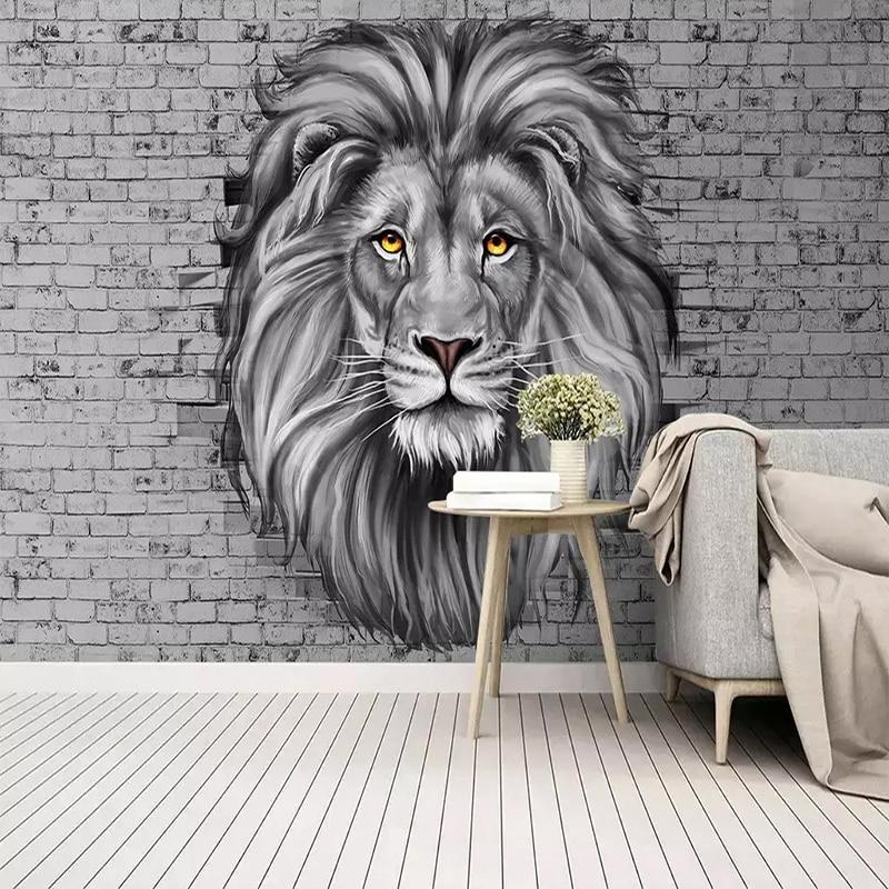 Papier peint Lion sauvage Majestueux - papier peint sur mesure francais - muralconcept