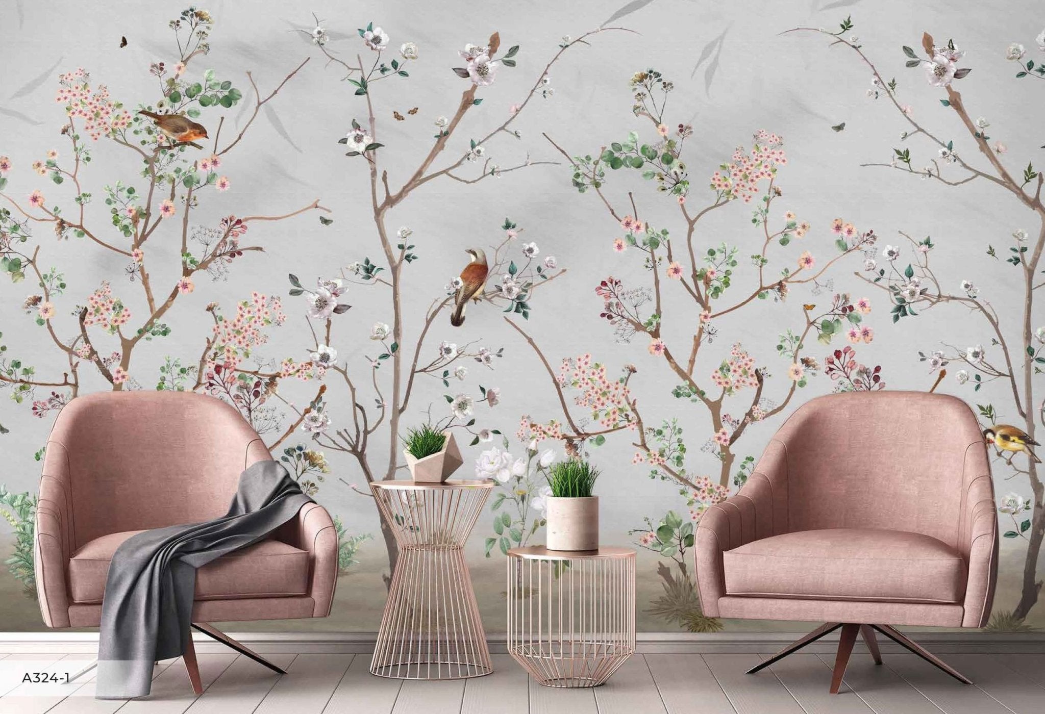 Papier peint panoramique  Spring Birds - papier peint sur mesure francais - muralconcept