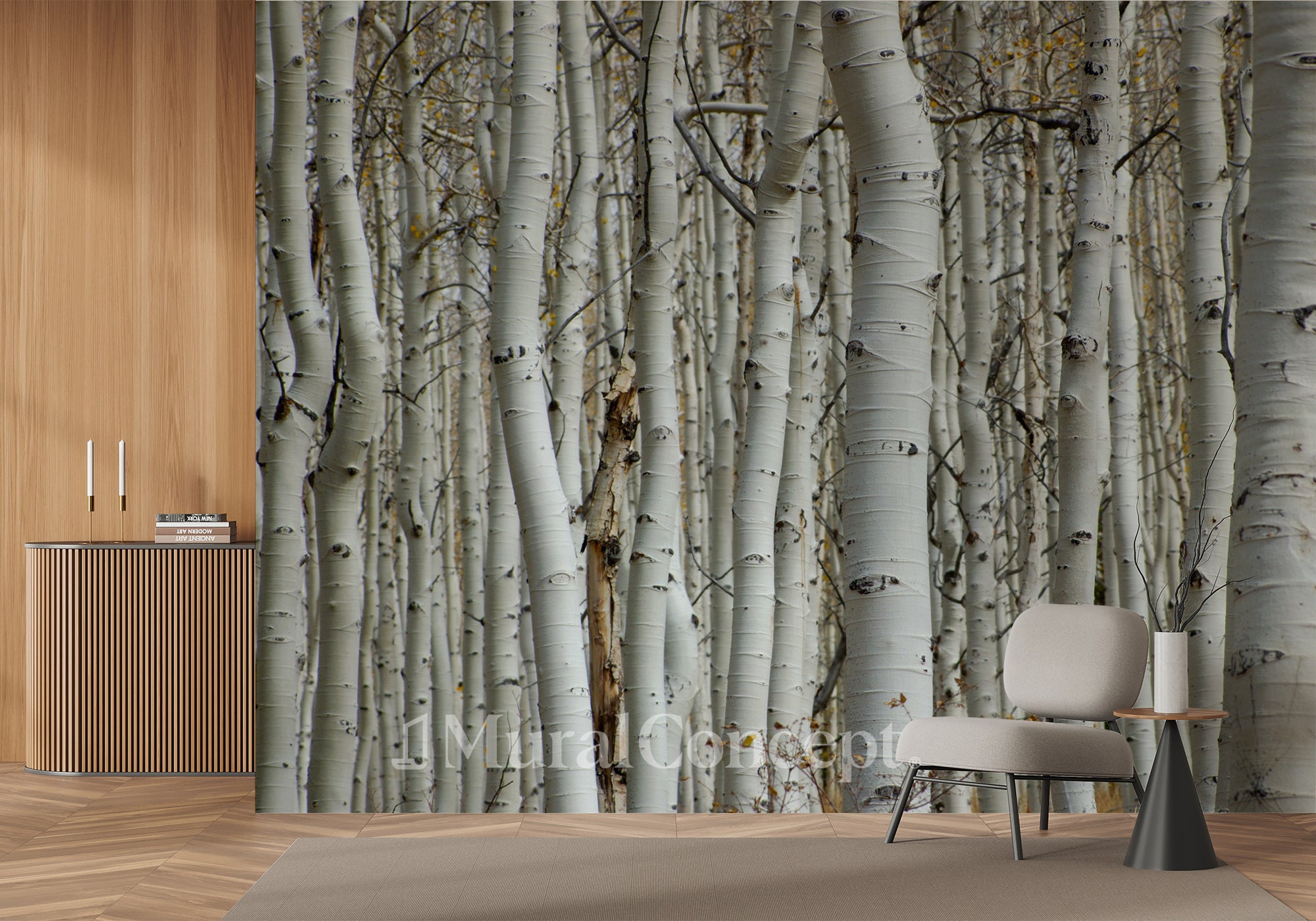 Papier peint Forêt de bouleau - panoramique français