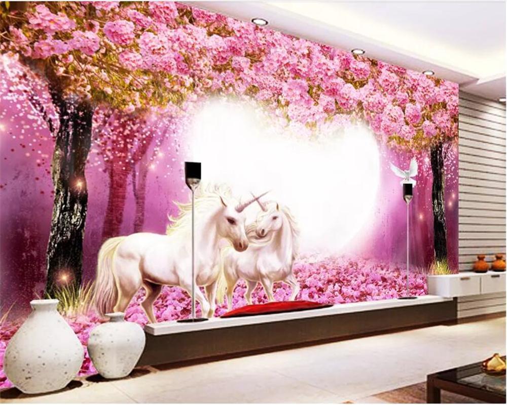 Papier peint Forêt enchantée Licorne - papier peint sur mesure francais - muralconcept