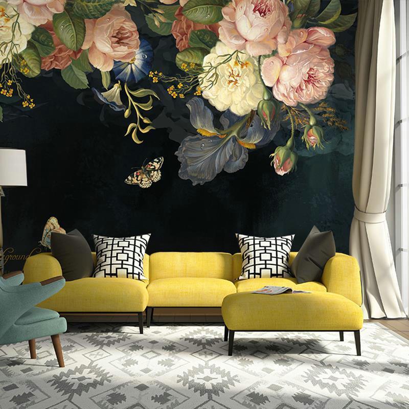 Papier peint Romantique Retro - papier peint sur mesure francais - muralconcept