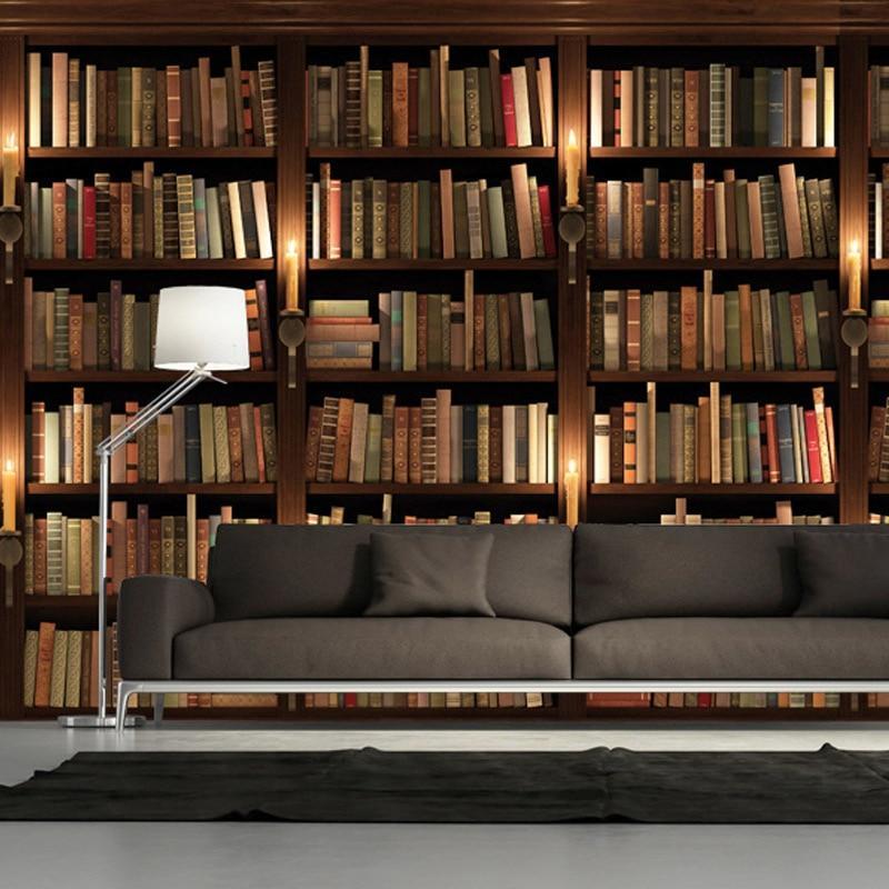 Papier peint  trompe l'oeil Authentique Bibliothèque - papier peint sur mesure francais - muralconcept