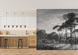 Panoramic kitchen wallpaper