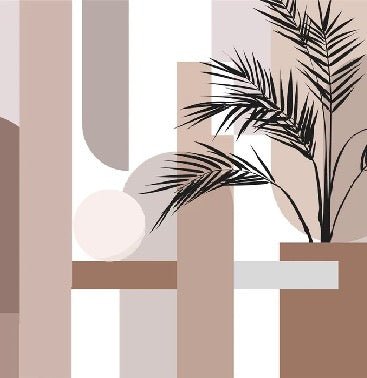 Papier peint panoramique géométrique terracotta, XXL, tendance