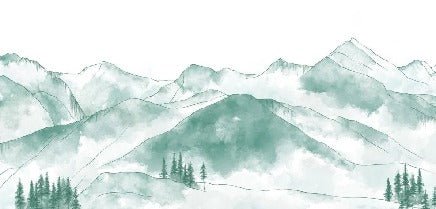 Papier peint montagne chaine des Aravis vert menthe, XXL, tendance