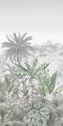 Papier peint salle de bain tendance tropical vert, XXL, tendance