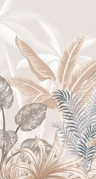 Papier peint panoramique jungle terracotta, mural concept, tendance