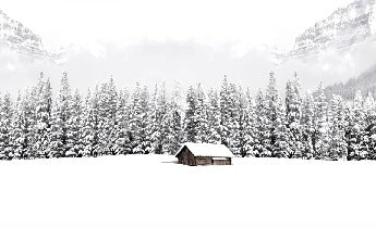 Papier peint panoramique chalet en montagne, XXL, tendance