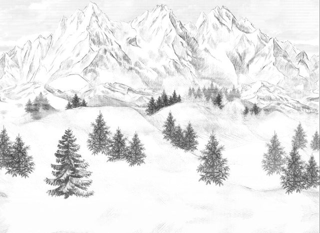 Papier peint montagne sommets de Chamonix