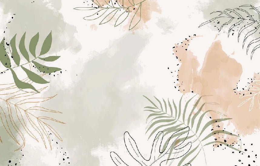Panoramic vegetal watercolor wallpaper