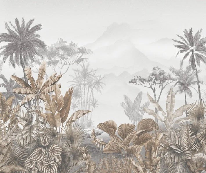 Tropical sepia wallpaper