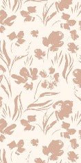Papier peint fleur beige poudré