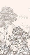 Papier peint panoramique Forêts et Monts Crayonnés Beige