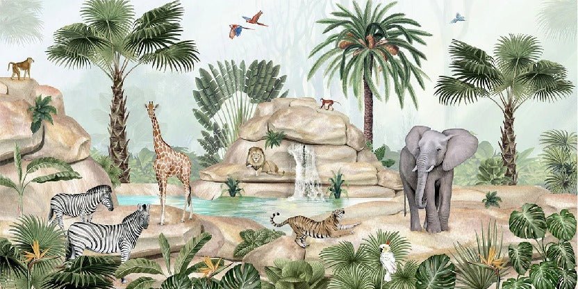 Papier peint enfant oasis animale